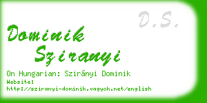 dominik sziranyi business card