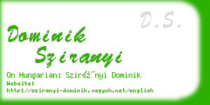 dominik sziranyi business card